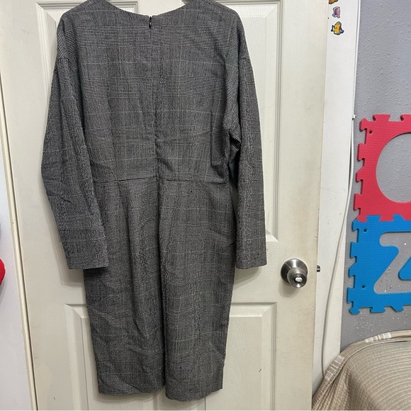 MM Lafleur - "Rosa" Retro 40s Katharine Hepburn Style Houndstooth Dress, sz 12 - Picture 2 of 8